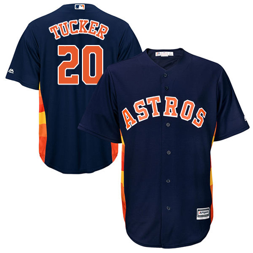 Astros #20 Preston Tucker Navy Blue Cool Base Stitched Youth MLB Jersey